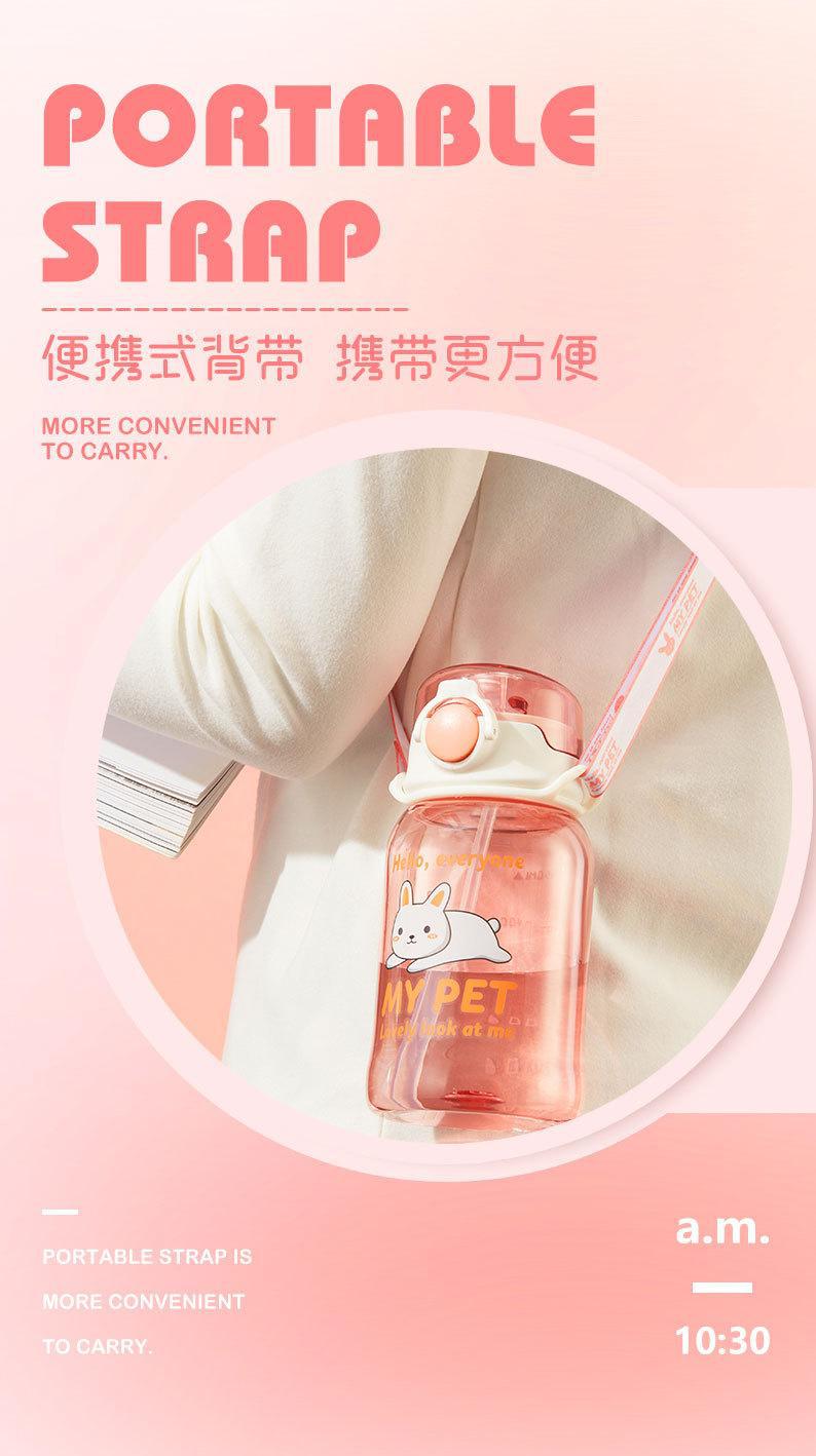 草莓生活Tritan塑料水杯儿童吸管杯卡通杯子夏季学生运动水壶刻详情7