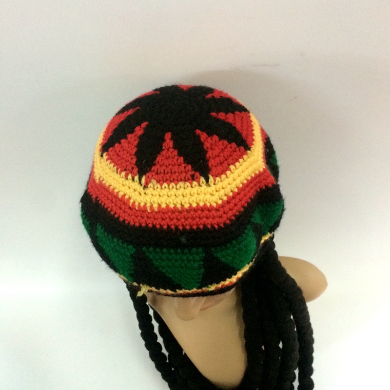 出口巴西南非针织帽十根脏辫子印第安土著假发帽cosplay广告                             详情4