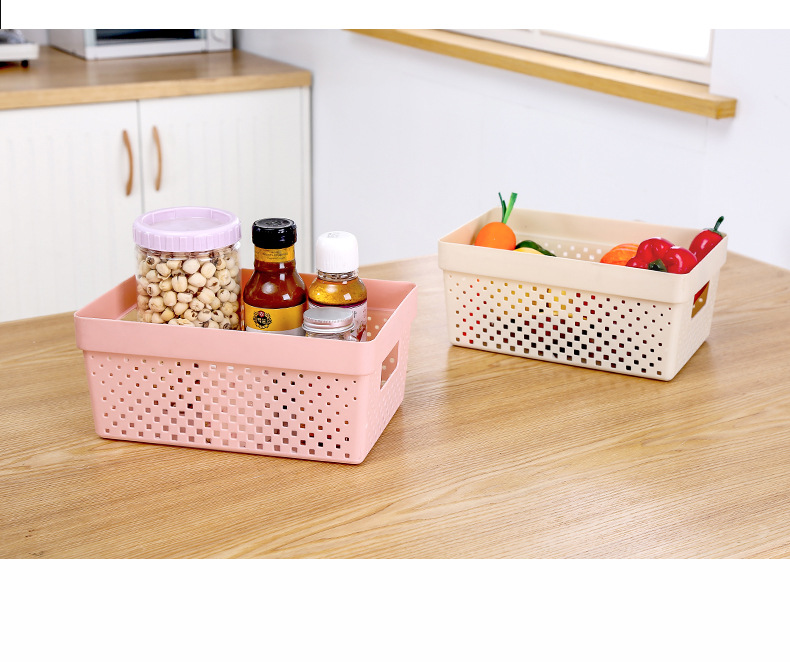 European-style organizing and storage basket, Nordic color bathroom cosmetics storage box, desktop sundries storage box 0750 pic 10