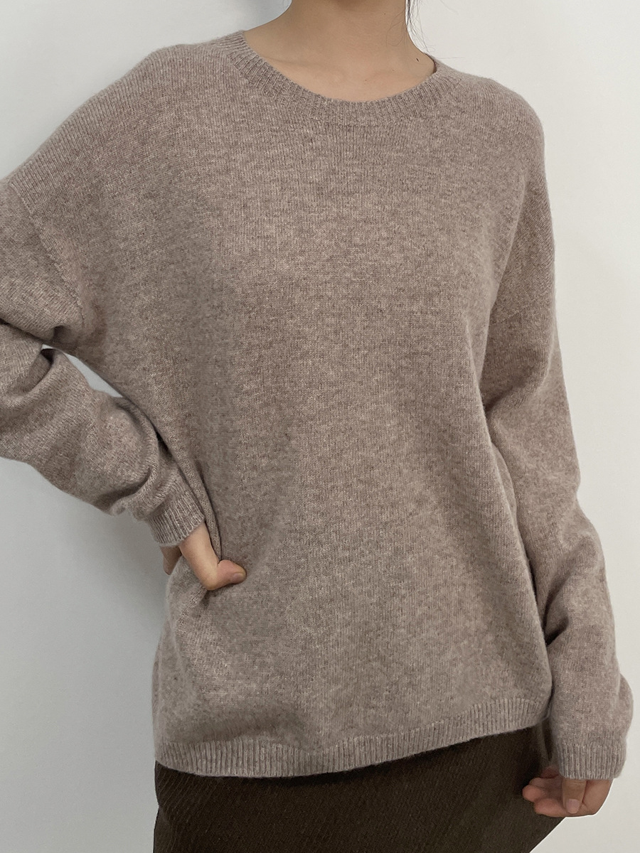 Fully formed seamless pure wool knitted sweater for women, 100% spring new style loose slimming round neck top wool sweater for women, fashionable and trendy, other categories pic 34