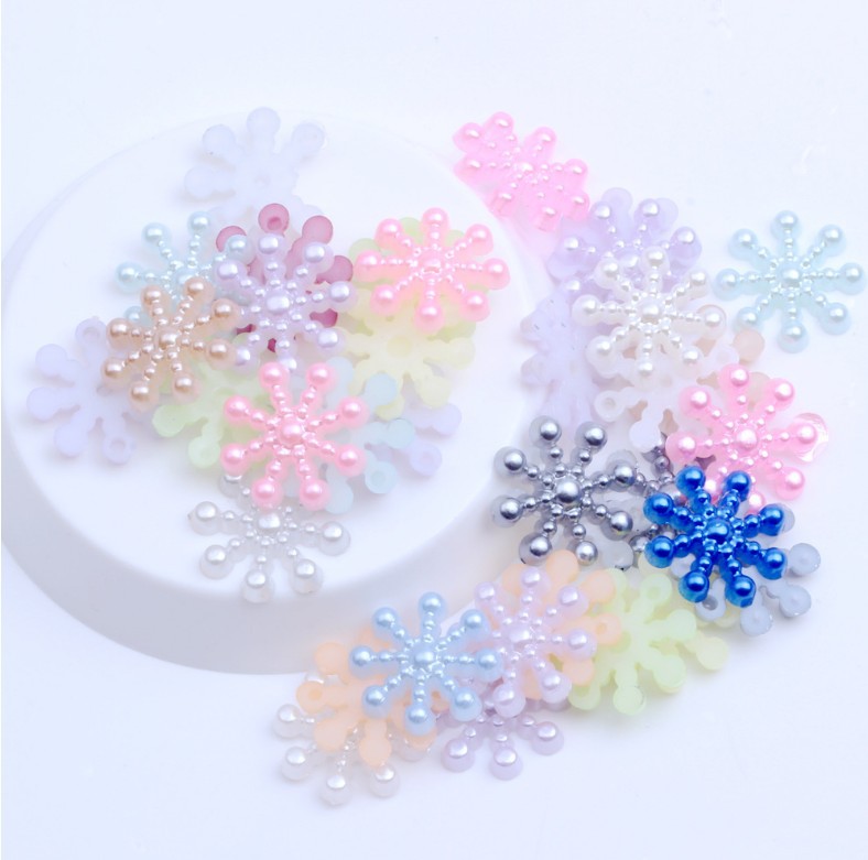 Hollow five-pointed star beads 12mm, self-sold by the manufacturer, pearl flower jewelry accessories, pearl three-dimensional flower imitation pearl V100 pic 4