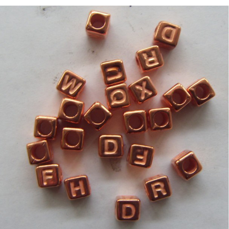 Factory wholesale fluorescent cube letter beads, hand-strung beads, plastic electroplated beads, imitation pearls pic 6