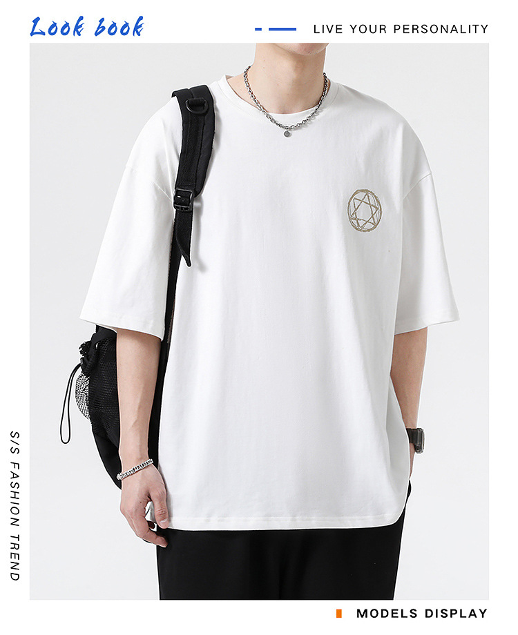 短袖T恤男夏季新款潮流港风宽松t恤加肥加大码百搭半袖体恤衫9XL详情11