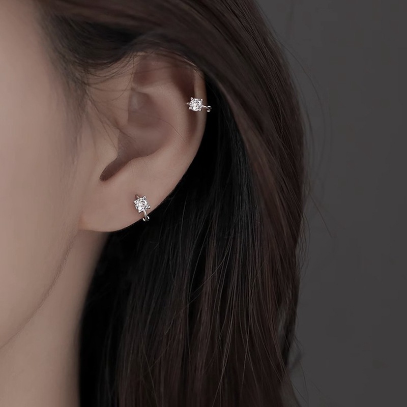 925纯银针耳钉女2023新款小众个性百搭高级感耳环简约养耳洞耳饰详情9