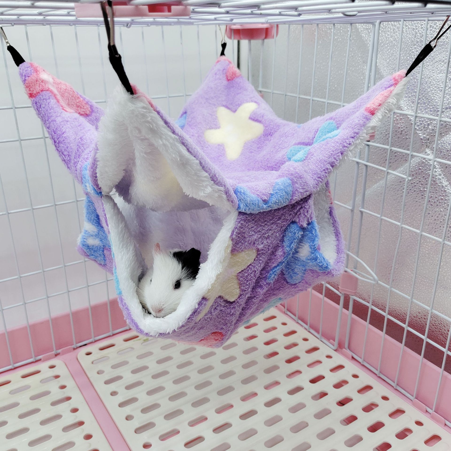 蜜袋鼯保暖双层夹层吊床小宠吊床悬挂式松鼠睡袋宠物用品仓鼠吊床详情46