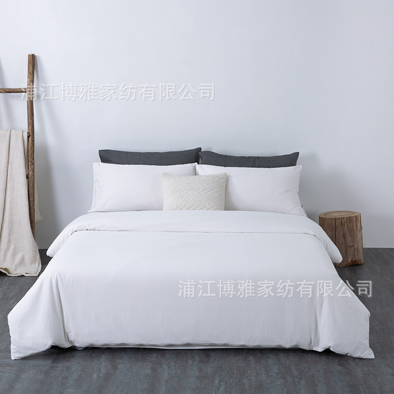 Boya Home Textiles Japanese-style Muji pure cotton bed sheets and bed covers 100% pure cotton bed covers wholesale single student dormitory bedding pic 8