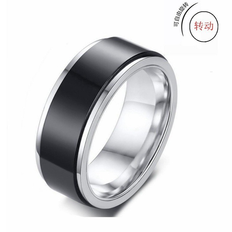 Cross-border Amazon bestseller titanium steel rotating ring, star and moon stress-relieving and anti-anxiety ring, European and American accessories/Chinese trend products pic 34