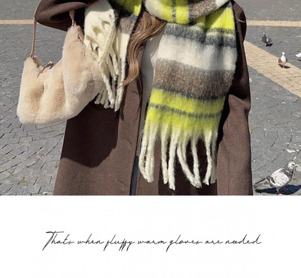 Merad sentido bufanda mujeres invierno 2024 nueva versión coreana multiplo engrosado mahai peluche caliente cuello cuello otoño pic 16