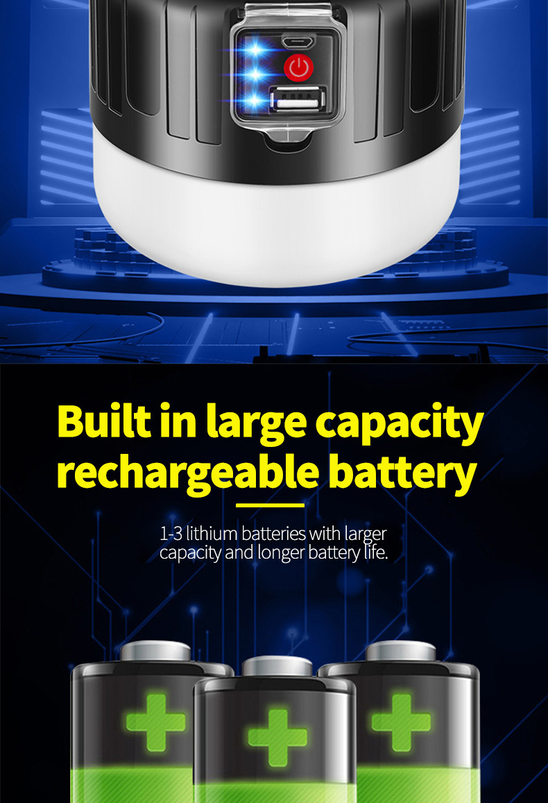 led charging lamp, emergency lighting, household mobile ultra-bright, night market, street stall, power outage, outdoor backup bulb pic 6