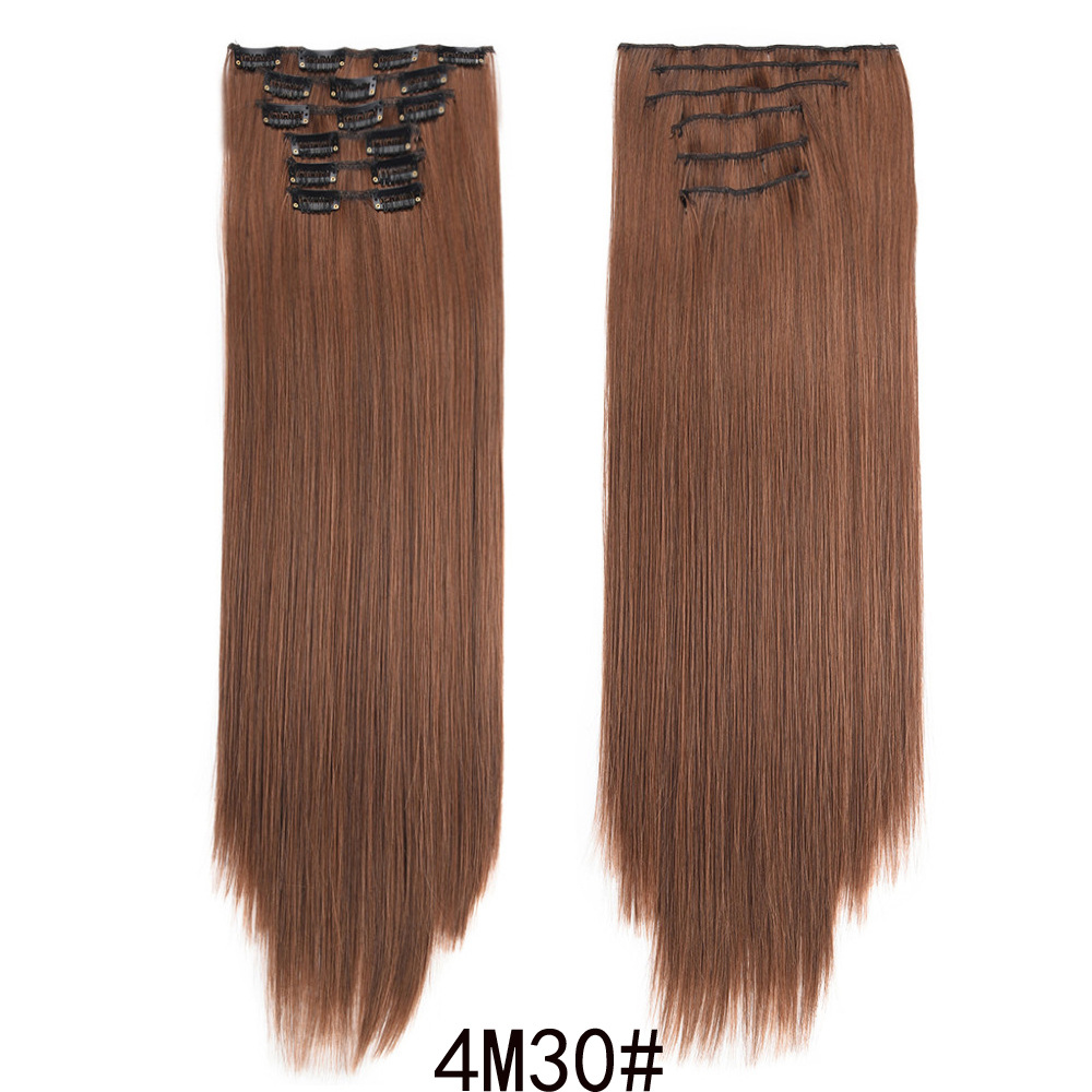16-clip long straight hair wig for women, 6-piece clip hair extension, 6-piece straight hair extension, 6-piece hair extension pic 13