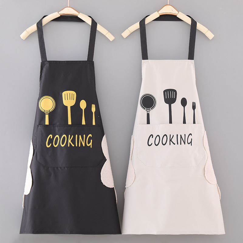 Wholesale of cotton and linen aprons for cross-border foreign trade advertising, Korean-style fashionable household work, restaurant waists, and home kitchen aprons pic 4