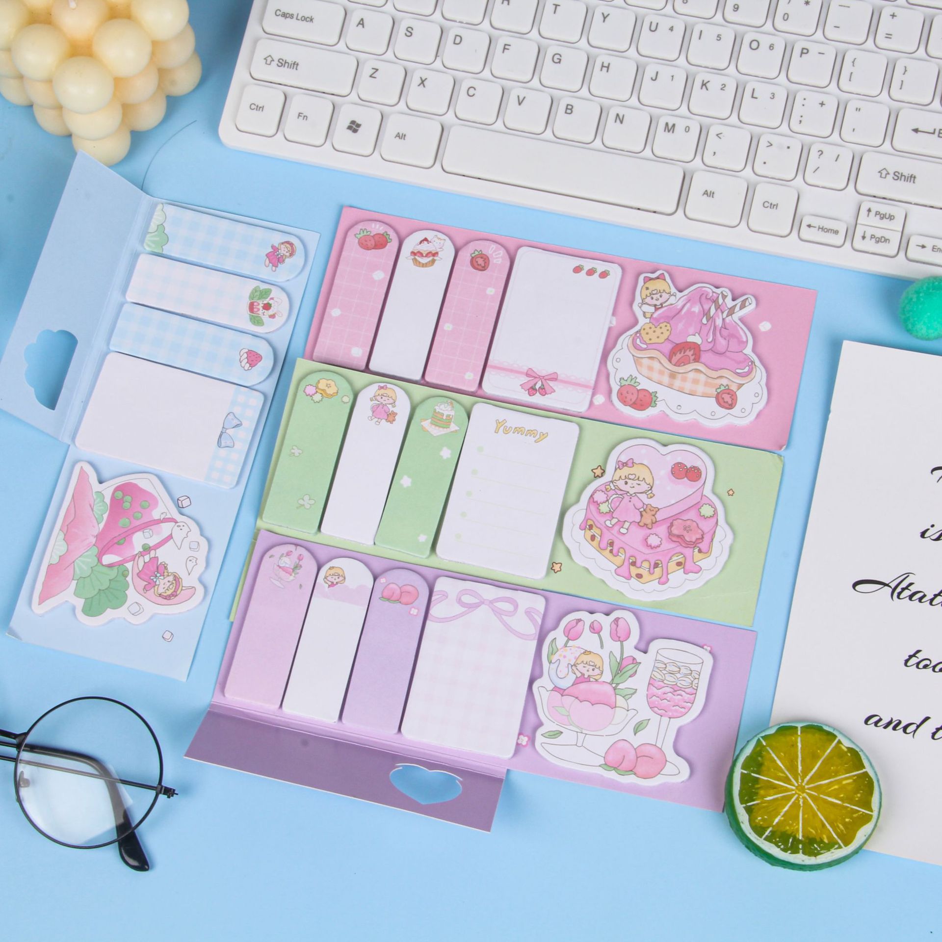Cartoon sticky notes, sticky notes, paper strips, colored notes, self-adhesive long strips, sticky notes, sticky notes pic 5