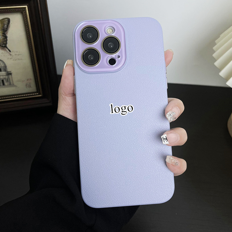 Crystal lens protection is suitable for Apple 15Promax phone case with lychee pattern, PC hard case, iPhone14 lens film scratch-resistant pic 29