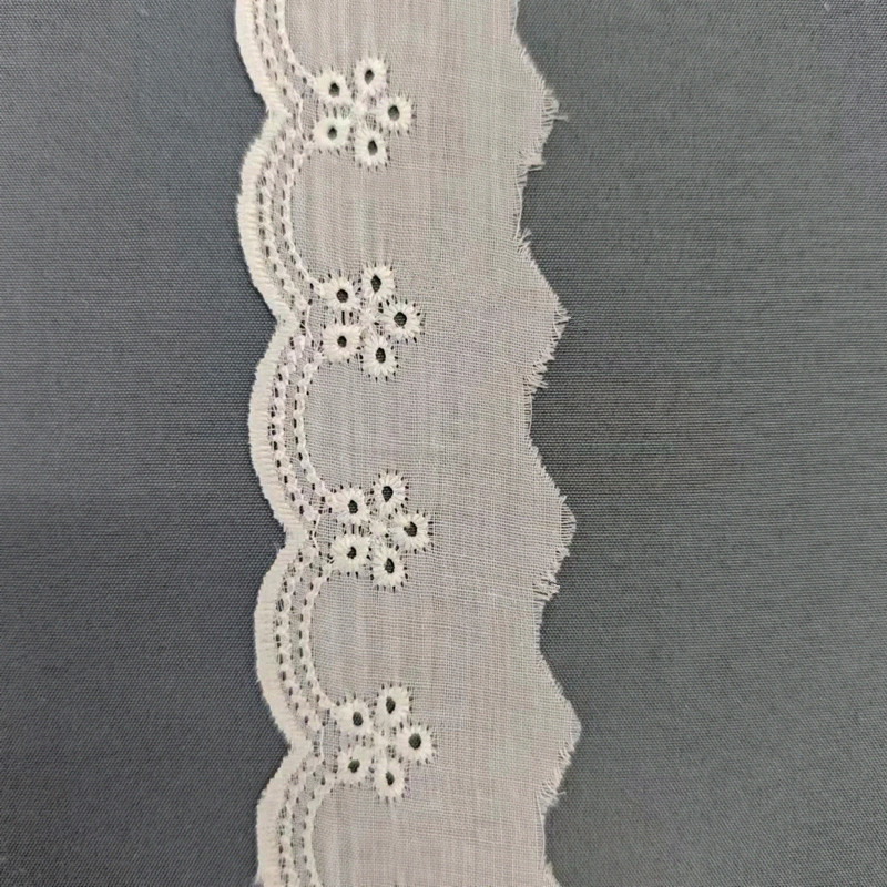Wholesale of cotton embroidered lace, hollowed-out lace, embroidered skirt hem, clothing accessories, milk silk, perforated, barcode 2.5 pic 79