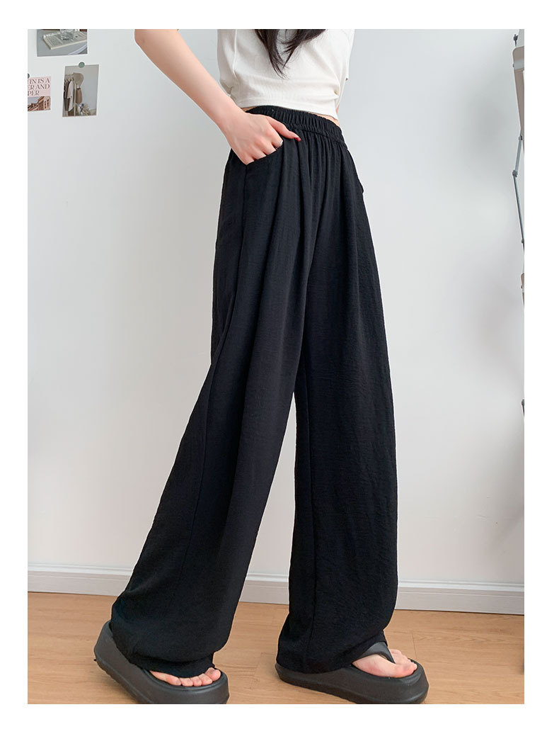 杏色冰丝阔腿裤女2024新款夏季薄款直筒宽松休闲详情16