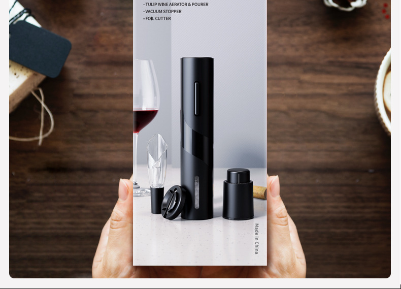 2021 New Wine Bottle Opener Set, Multi-functional Gift Box Set, Plastic electric wine bottle opener set pic 5