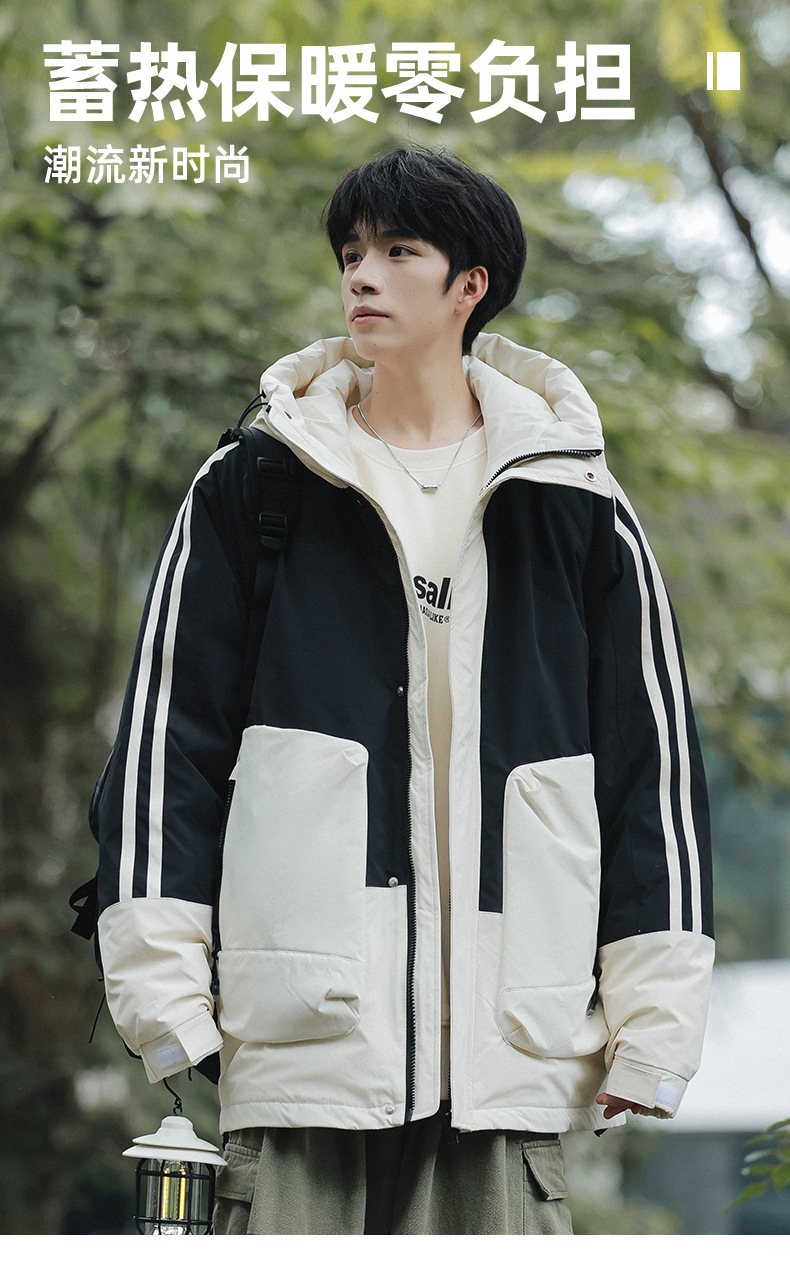 羽绒服男女同款短款冬季潮连帽外套装冬季新款加厚保暖高级感上衣详情6