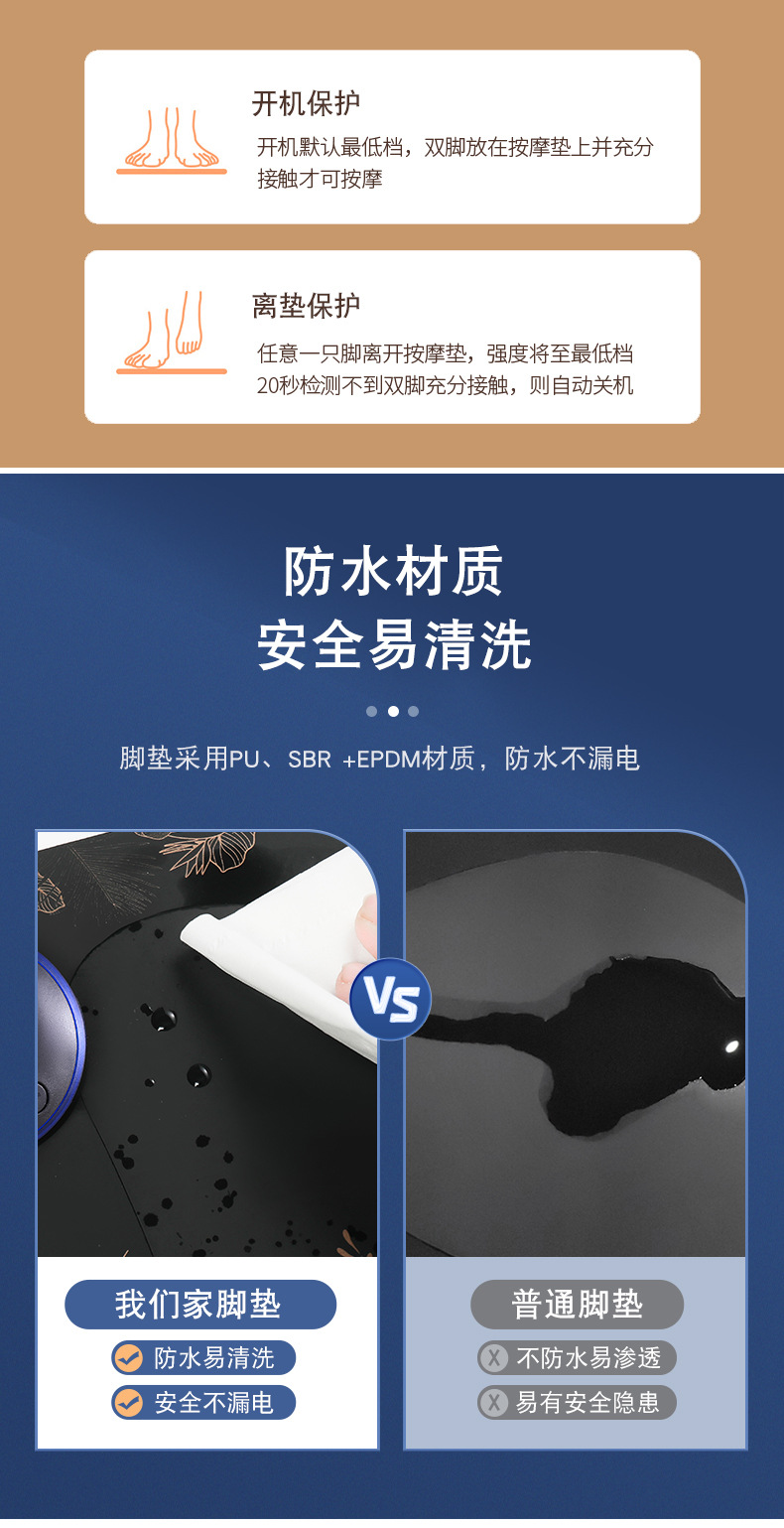 Cross-border silicone massage foot pads, portable foot massagers, household appliances, smart charging mobile massage devices, foot therapy pads pic 15