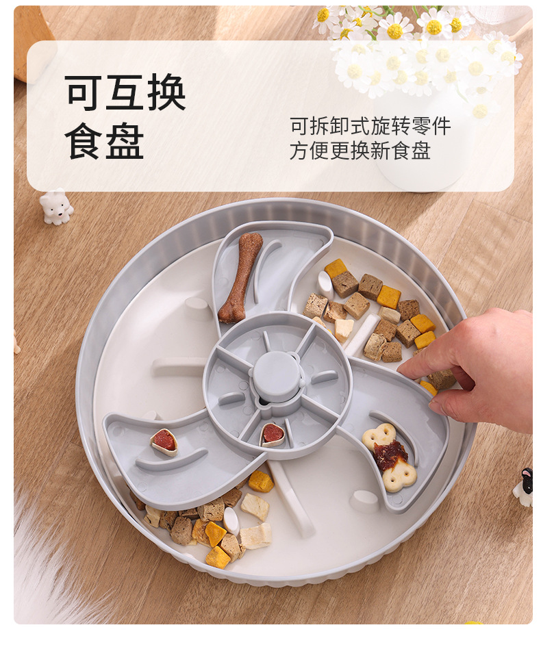8161新款卡通慢食碗舔食碗旋转狗狗食具狗碗猫碗宠物用品猫咪防噎防呛详情7