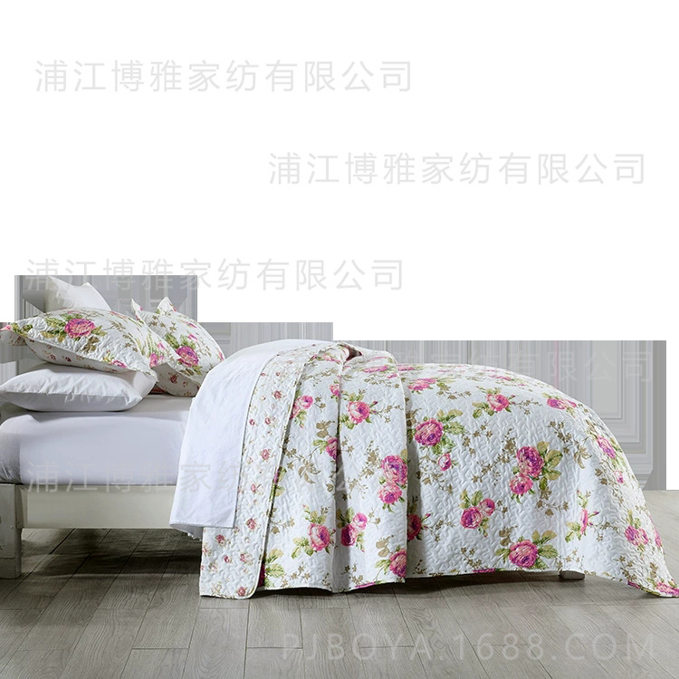 Pujiang Boya Home Textile Printed Fresh Korean Country Style Soft and skin-friendly homestay sewing Quilt Three-piece set pic 4