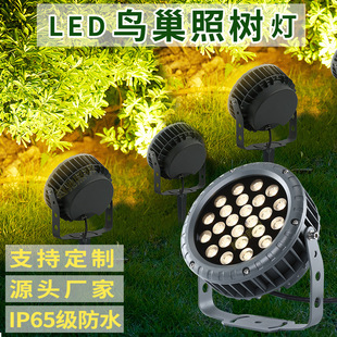 led车轮投光灯户外防水投射灯48w七彩射树灯圆形插地灯鸟巢照树灯详情2