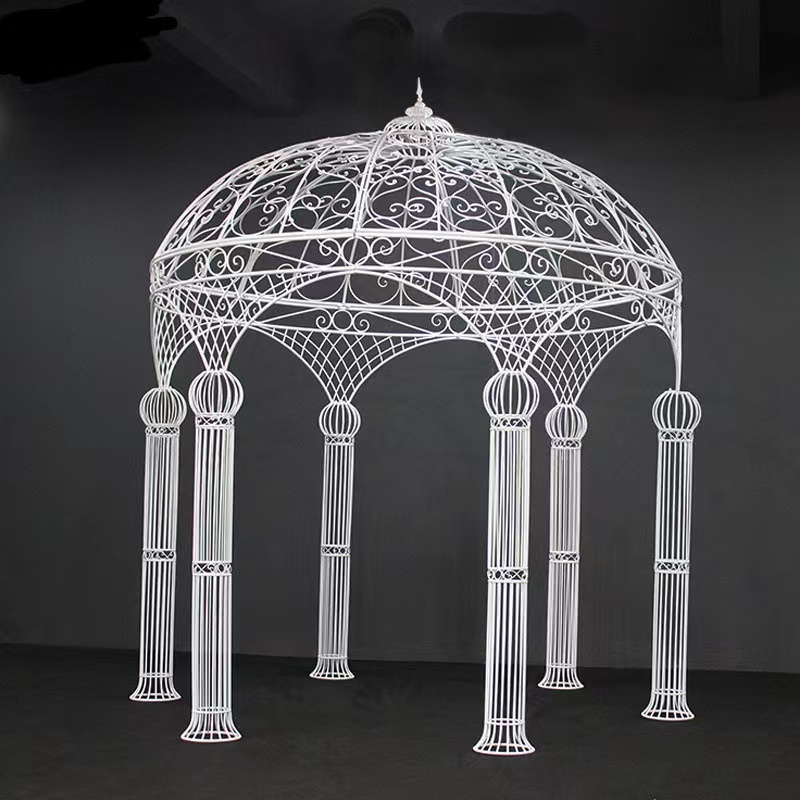 百界婚庆欧式铁艺亭子六柱蒙古包婚礼仪式亭户外铁艺景观亭子花亭详情3