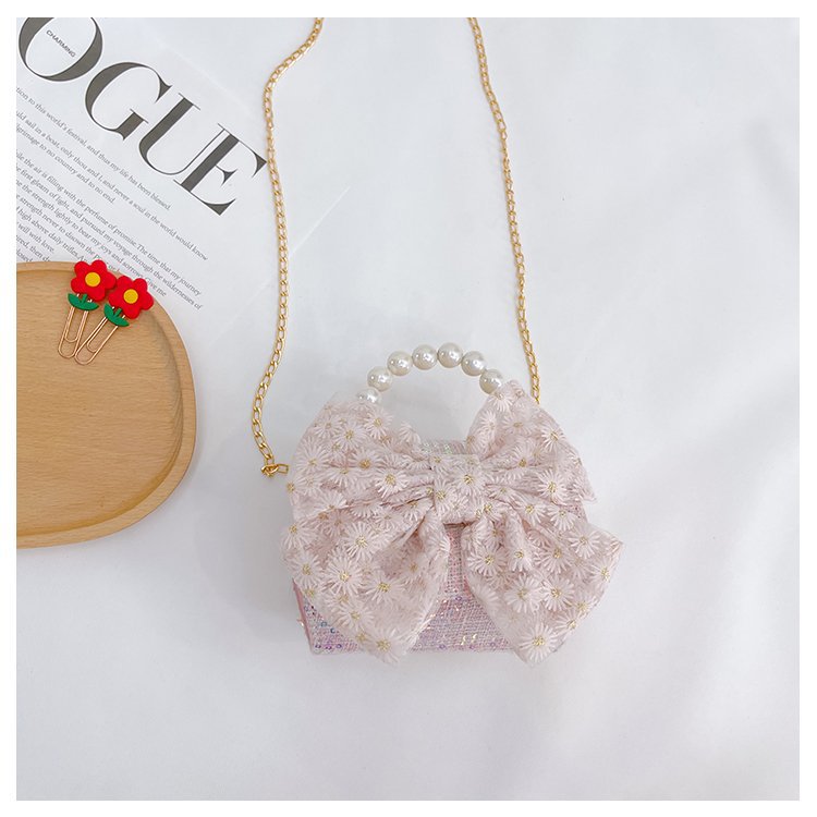 可爱女童斜挎包小香风时尚儿童手提斜背包包公主淑女珍珠包单肩包详情92