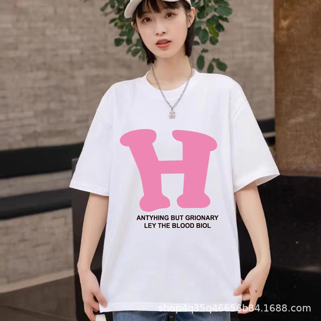 跨境外贸夏季新款韩版女装短袖t恤女式宽松大码印花t上衣地摊批发详情13