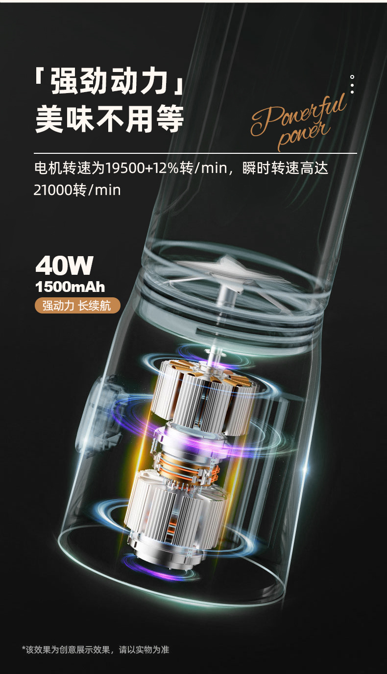 跨境榨汁机新款便携式充电小型辅食碎冰家用多功能果汁机榨汁杯详情7