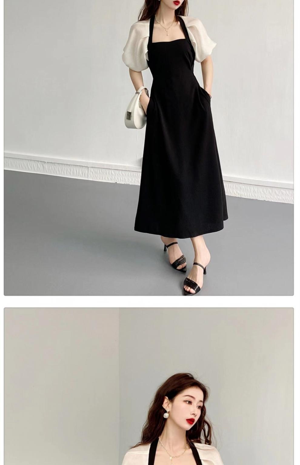 2023女装新款夏季御姐别致设计复古miu系梨形身材显瘦显高连衣裙详情9