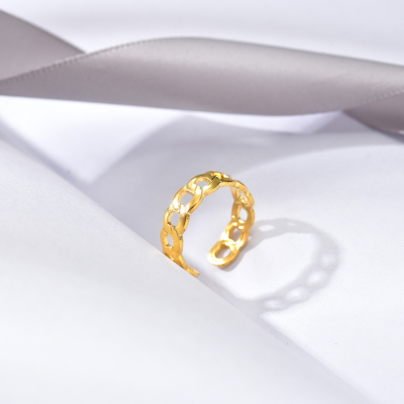 Southeast Asian cross-border ring set: Golden creative hollowed-out, elegant and versatile ring, personalized couple ring combination pic 6