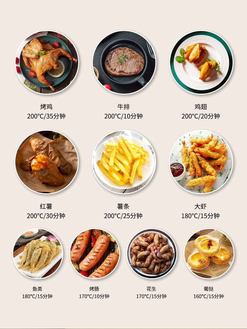 Smart air fryer, kitchen appliances, household visual touch screen electric fryer, oil-free French fries, oven, small appliances, gifts pic 8