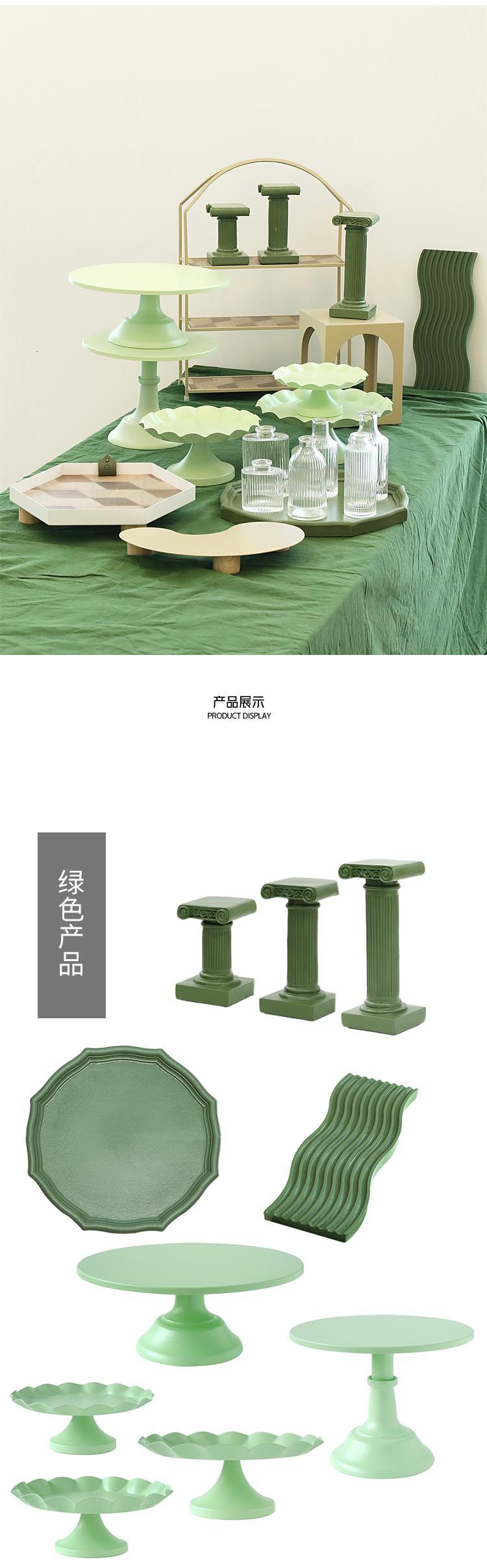 奶茶色蛋糕架组合 铁艺甜品台糕点盘 婚庆蛋糕展示架 甜品架详情2