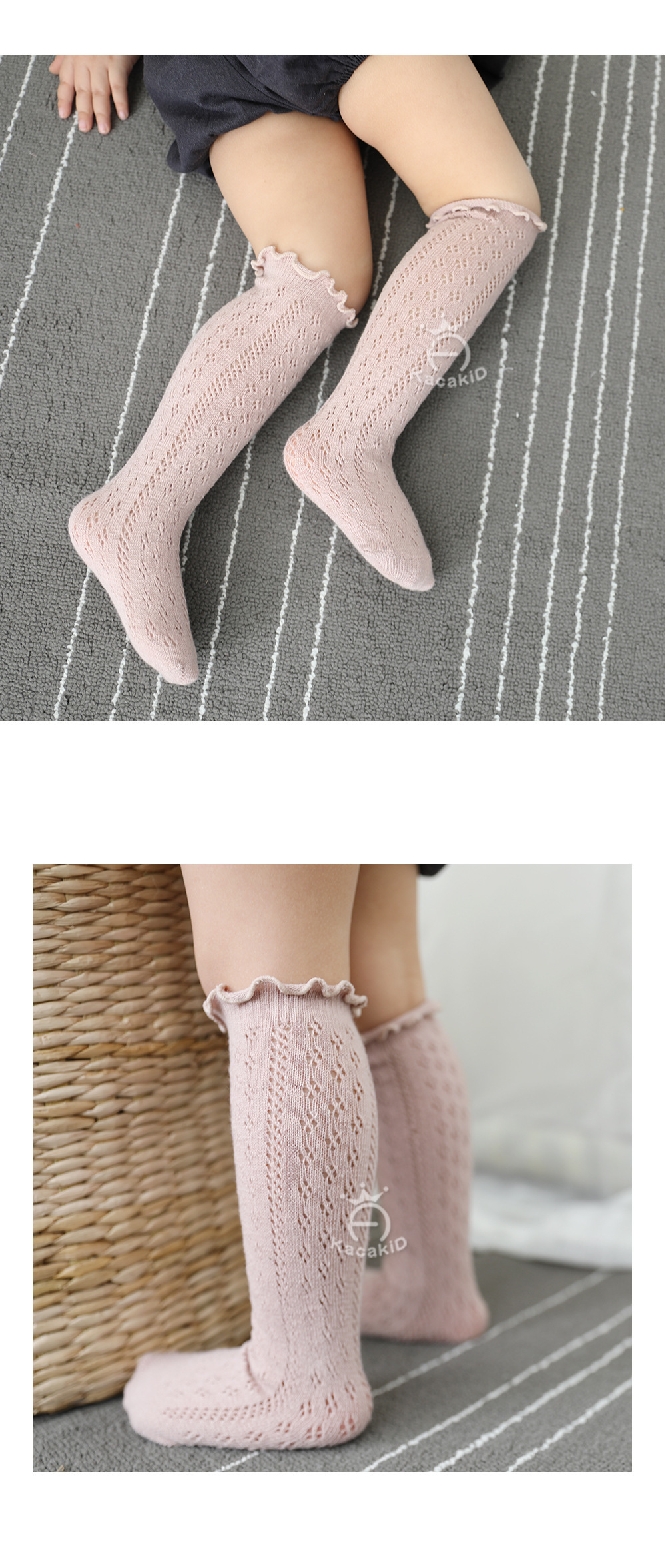 夏季防蚊袜婴儿儿童a类网眼袜西班牙女宝宝袜子中筒袜长筒袜童袜详情17