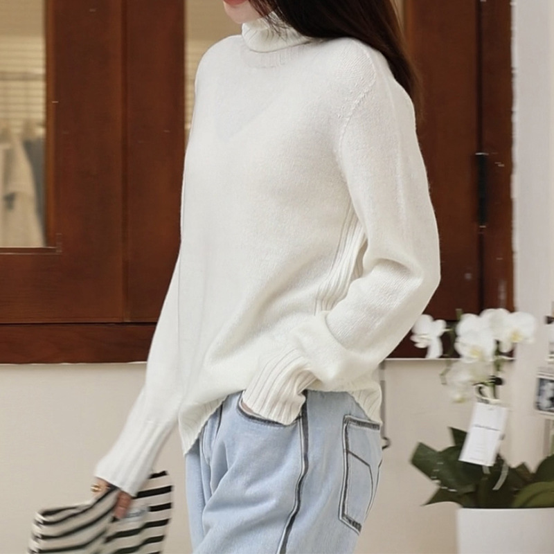 Fully formed seamless pure wool knitted sweater for women, 100% spring new style loose slimming round neck top wool sweater for women, fashionable and trendy, other categories pic 41