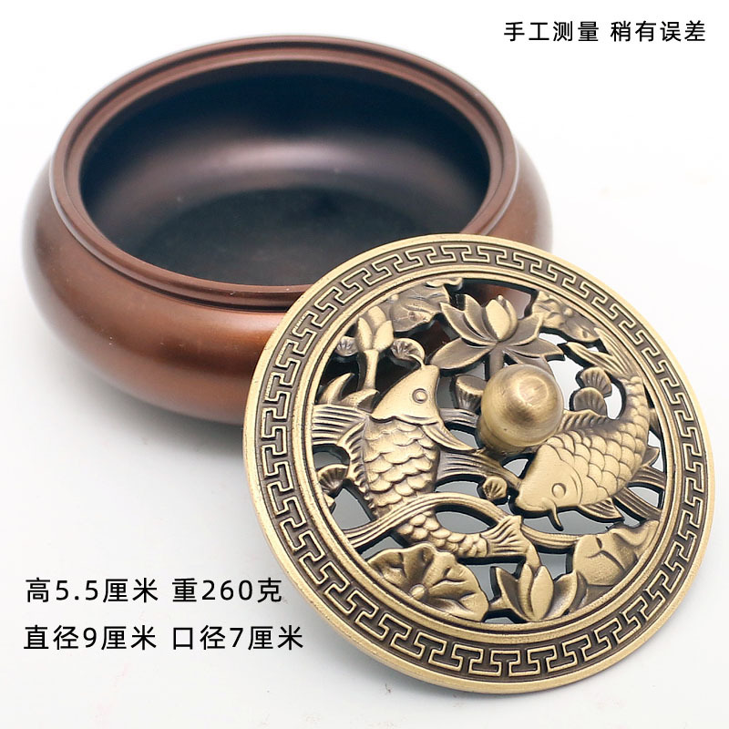 三足铜香炉纯铜沉檀香炉家用茶道香薰炉仿古盘香炉禅意熏香炉详情29