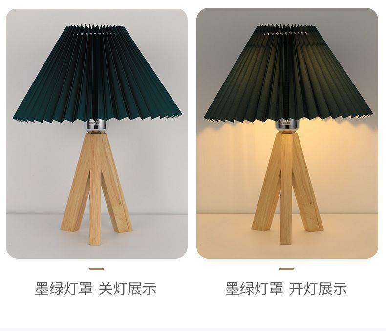 卧室台灯网红ins少女氛围灯LED百褶北欧床头灯简约现代小夜灯详情9