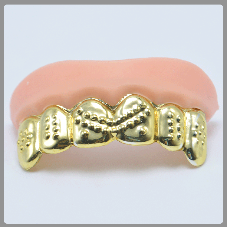 盛燚金银假牙外贸出口万圣节道具 电镀金银假牙 僵尸假牙 整蛊仿真搞笑牙套详情5