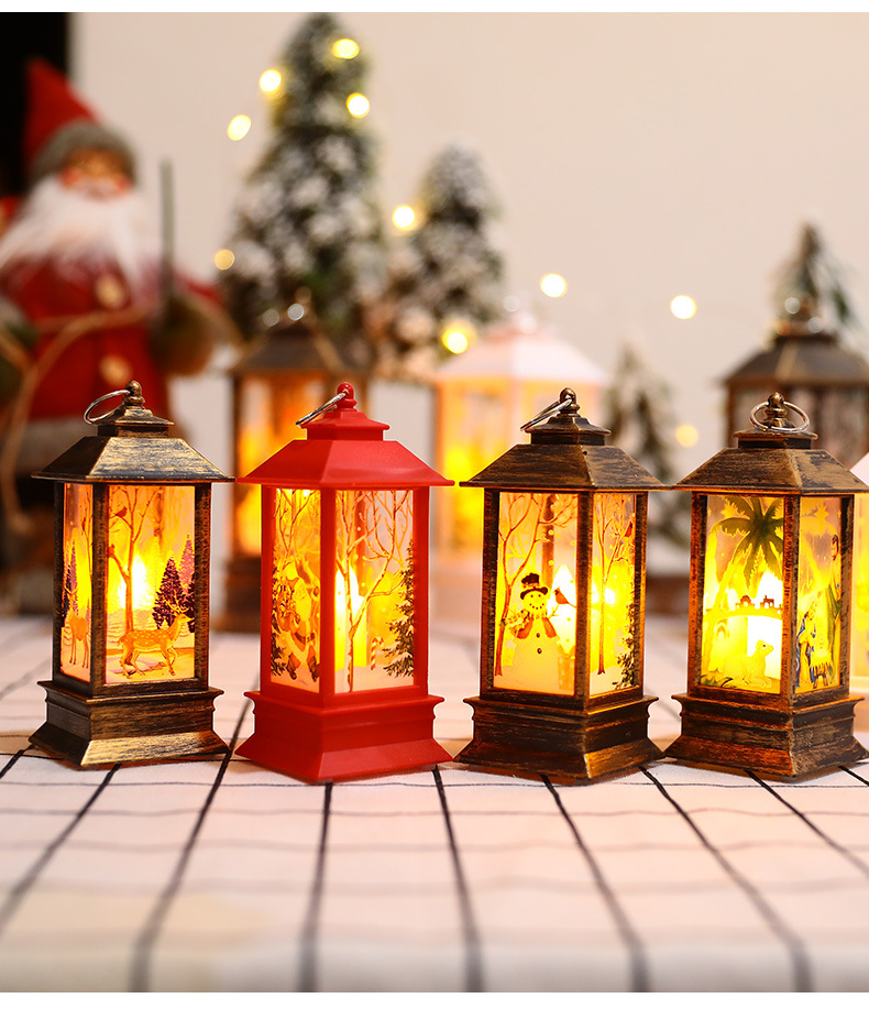 Ramadan Christmas lantern, antique kerosene flame, plastic brocade decoration, electronic candle stand, imported cross-border wholesale, street stall, Douyin bestseller, wedding guide, LED horse lantern, soft decoration props, fireplace RK9166 pic 13