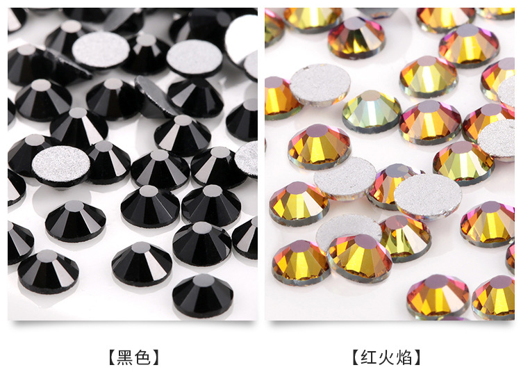 A cross-border bestseller, a pack of 1,440 pieces of crystal glass flat-bottomed diamond nail polish water diamonds, colorful round diy jewelry accessories pic 9