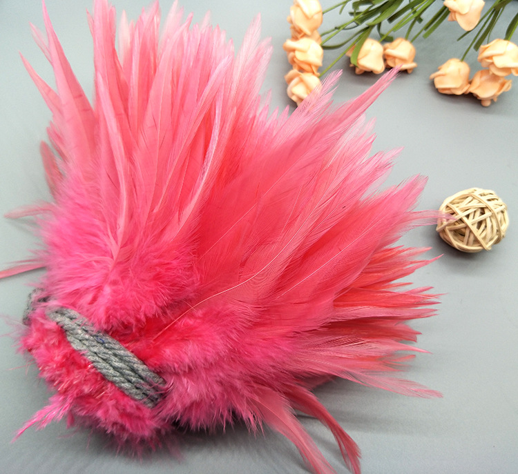 Dyed chicken feathers 4-6, white pointed, colored feather ornaments, corsages, headwear, hat flowers, dream catchers, cat teasing sticks materials pic 33