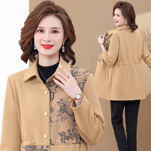 妈妈装时尚连帽外套秋装新款中老年女装夹克衫中年妇女长袖上衣潮详情1