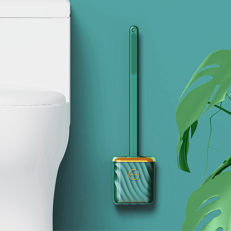 The new popular silicone toilet brush is a perfect tool for cleaning toilets without any blind spots. It is a wall-mounted brush for home bathroom cleaning pic 18
