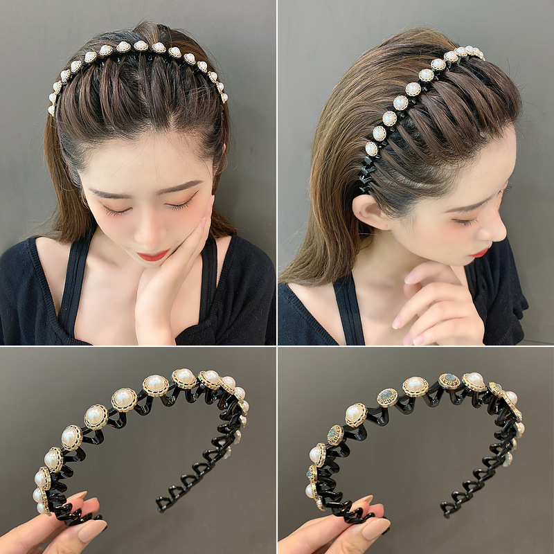 European and American fashionable pearl hair bands, shiny Baroque rhinestone hair accessories, four-leaf clover hair clips, heavy industry popular adult hair accessories pic 17