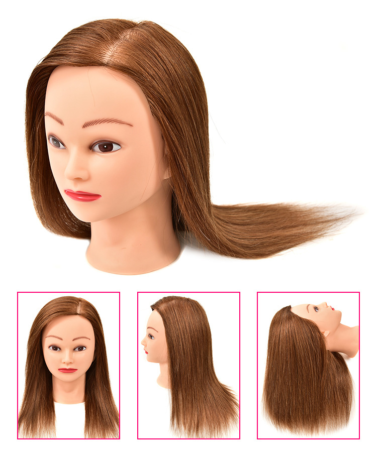 Full real hair model, perming, dyeing, blow-drying and cutting, model head, real hair, fake head, hairdressing training model manufacturer wholesale pic 5