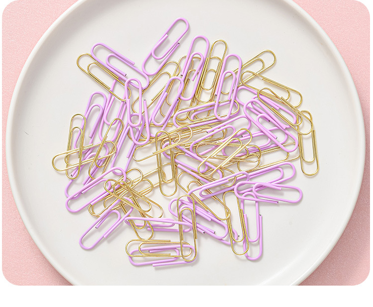 Macaron-colored large flat four-compartment box, golden stationery set, book holder, thumbtack, paperclip combination, small stationery set pic 21