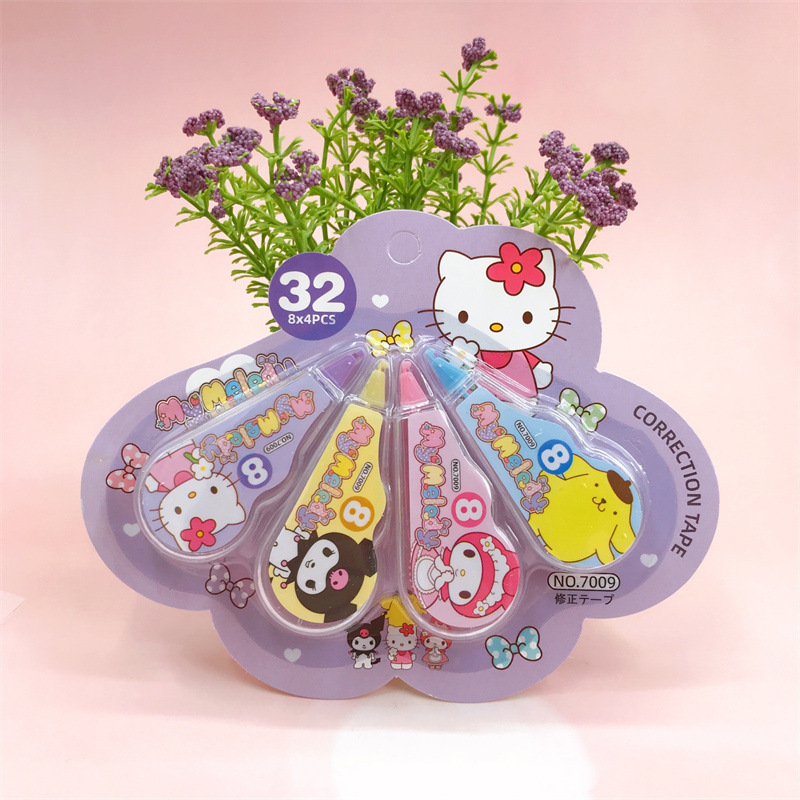 新款三丽鸥修正带学生可爱卡通美乐蒂四个装大容量涂改带改正带详情3