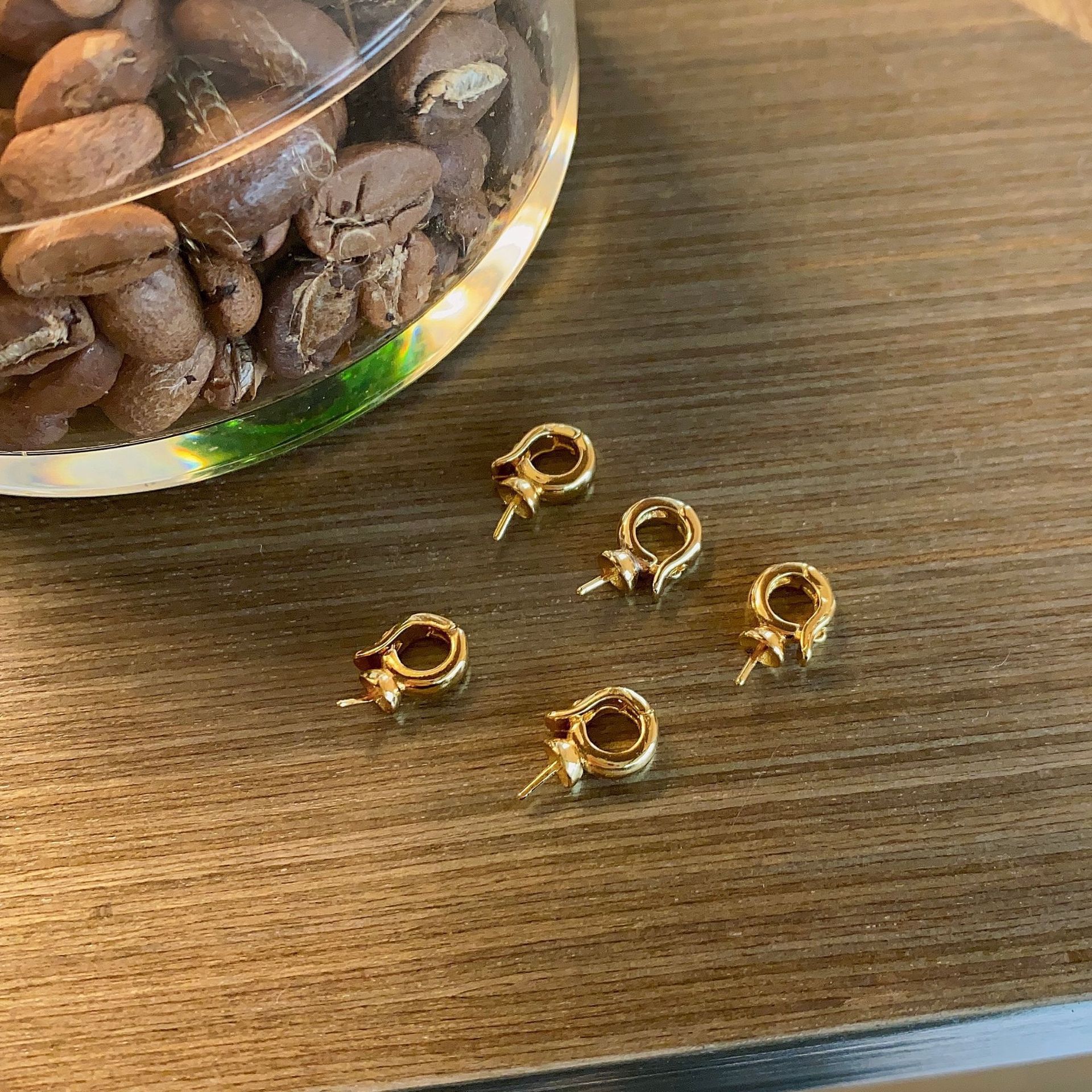 18k金饰瓜子扣吊坠扣手链空托珍珠扣占扣饰品diy配件新款详情9