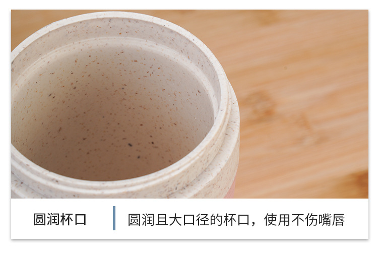 国潮小麦秸秆杯双层保温杯密封水杯随手高颜值塑料杯便携挂绳水杯批发详情11