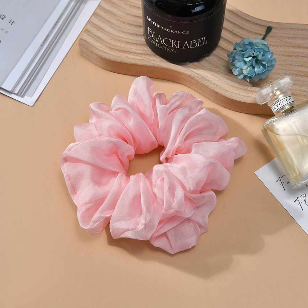 2023年新款大号纯色雪纺大肠发圈欧美女简约款扎头发皮筋厂家直供详情13